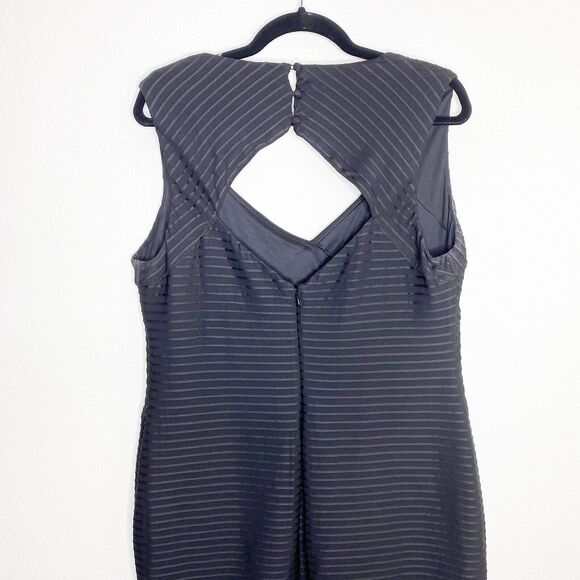 Eliza J Plus 14W Dress Bodycon Bandage Solid Black Sleeveless LBD Short Mini - Picture 8 of 11